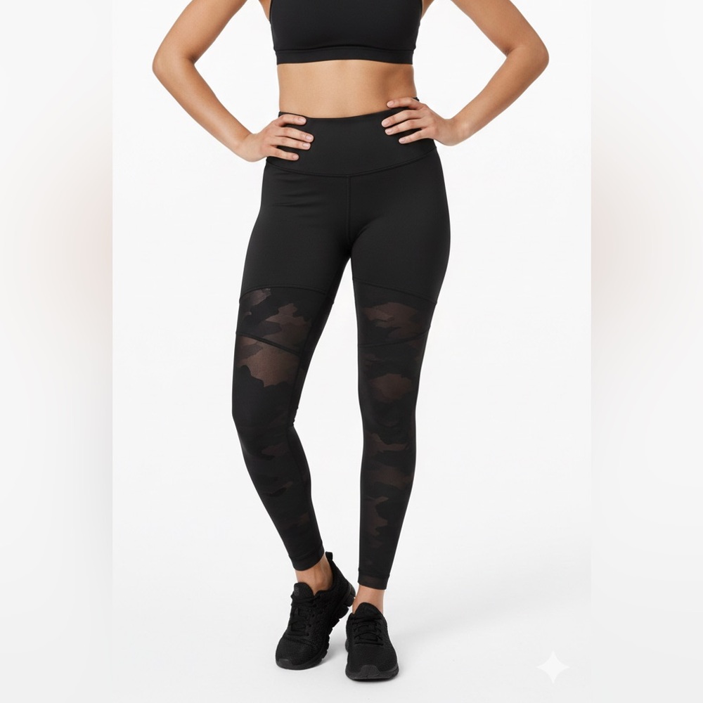 Lululemon Sheer Will HR 28” Camo Black Mesh Leggings Size 2 Limited Edition